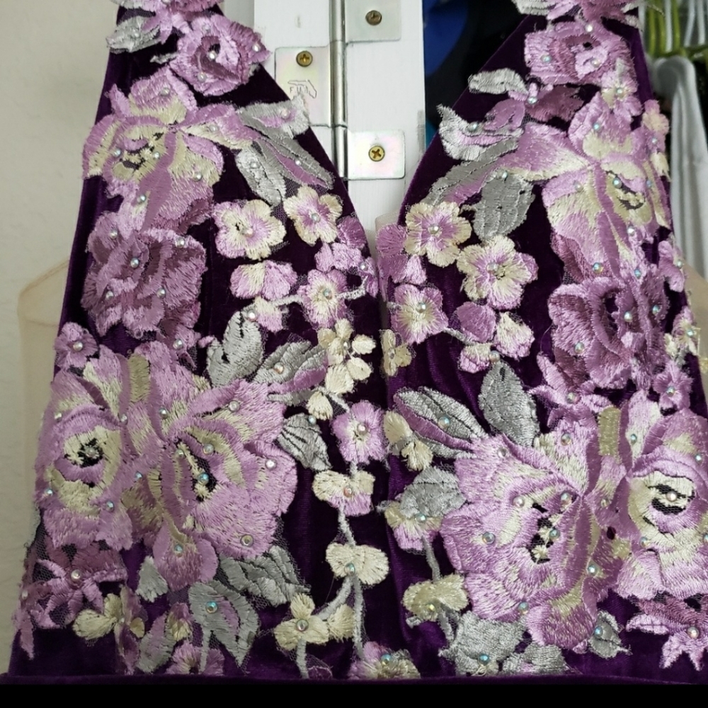 Purple velvet dress